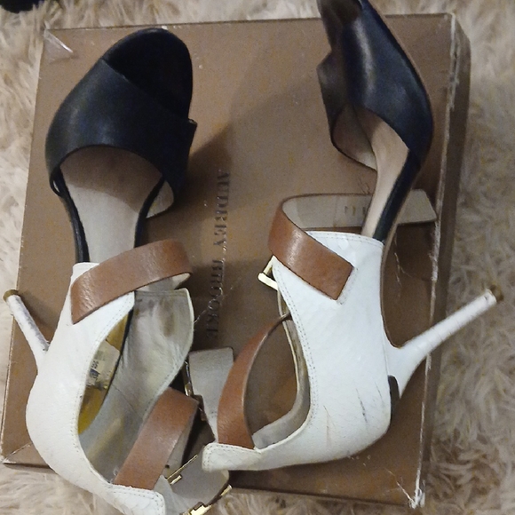 Michael Kors Black and White Strappy Heels - Picture 1 of 5
